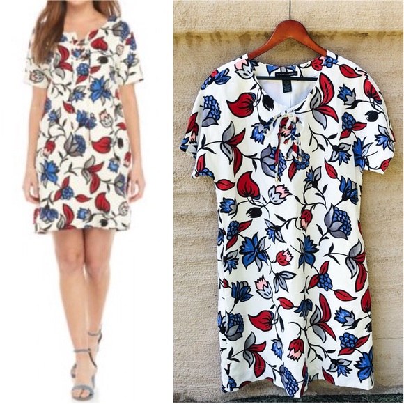 Grace Elements Dresses & Skirts - GRACE ELEMENTS Floral Shift Dress Americana Linen